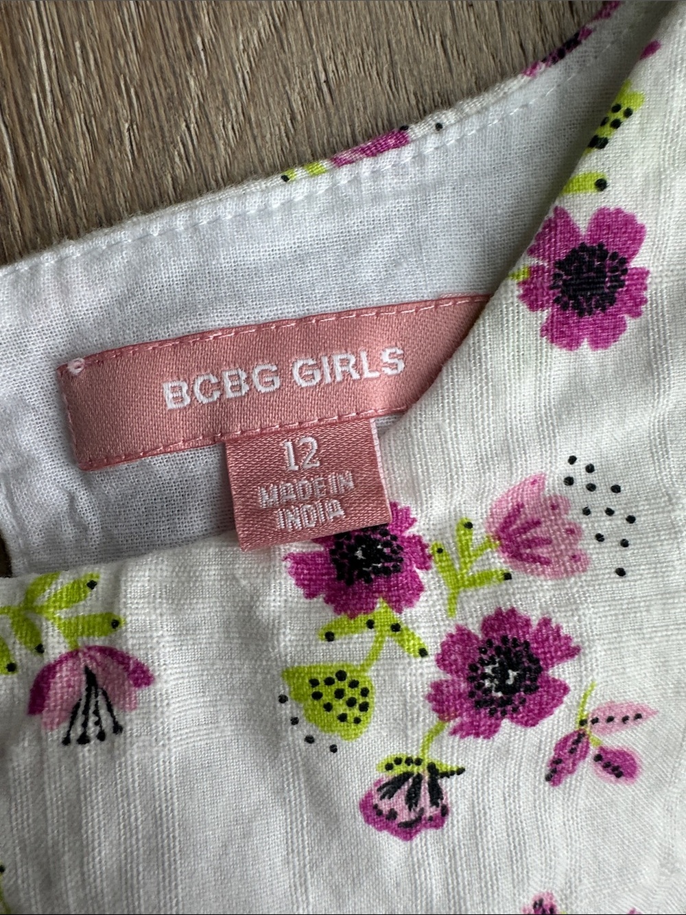 BCBGirls White Dress with Purple Floral Print - Picture 2 of 3
